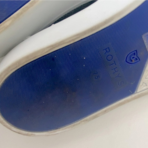 Rothy's The Original Slip On Sneaker Size 7.5 Weave Blue White Knit - Picture 8 of 9
